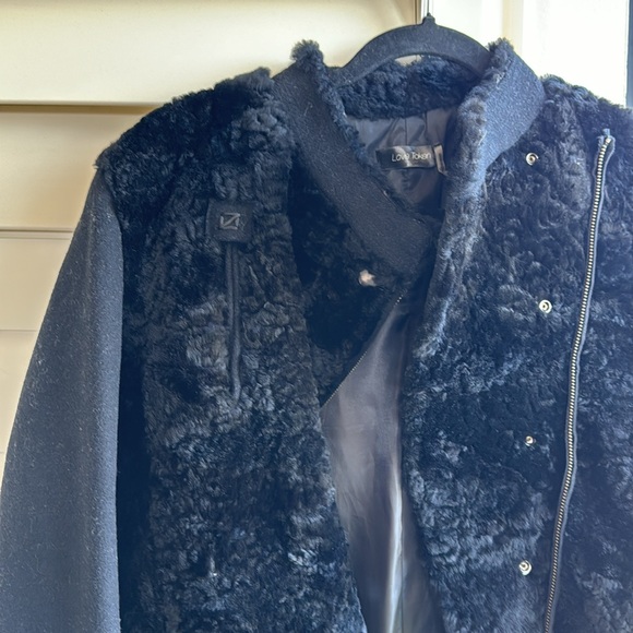 Black Rabbit Fur & Wool Moto Peacoat! 🖤 - Picture 2 of 9